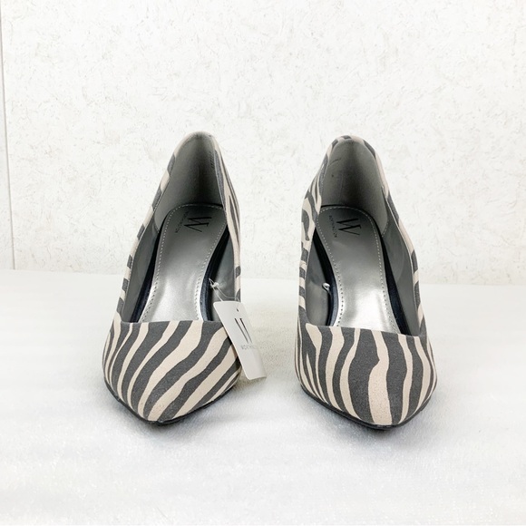 Worthington Zito Tan Zebra Print Heels Pointed Toe - Picture 6 of 12